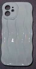 Case for iPhone 12 Grey Water Ripple Pattern Curly Wave Frame Soft Jelly case