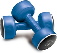 Image of Body Sculpture BSD4 carta Football Smart Dumbells 2 x 4 KG (8KG Pair), Blue, 2x