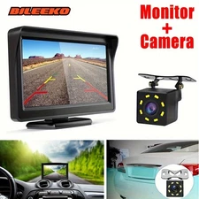 Rear View Camera 4.3" Backup Monitor Display Reverse Car Pickups SUV Vehicles
