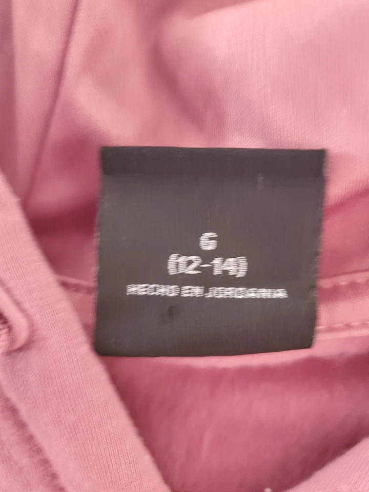 Suéter com capuz Athletic Works feminino G grande 12-14 bolsa de manga comprida rosa malva - Imagem 4 de 4