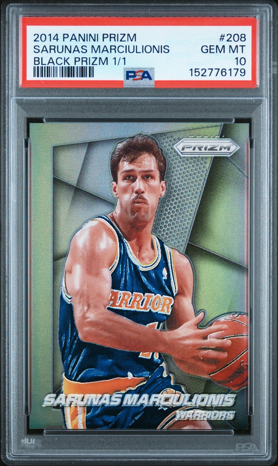 Sarunas Marciulionis 2014 Panini Prizm #208 TRUE BLACK PRIZM 1/1 PSA 10 GEM MINT