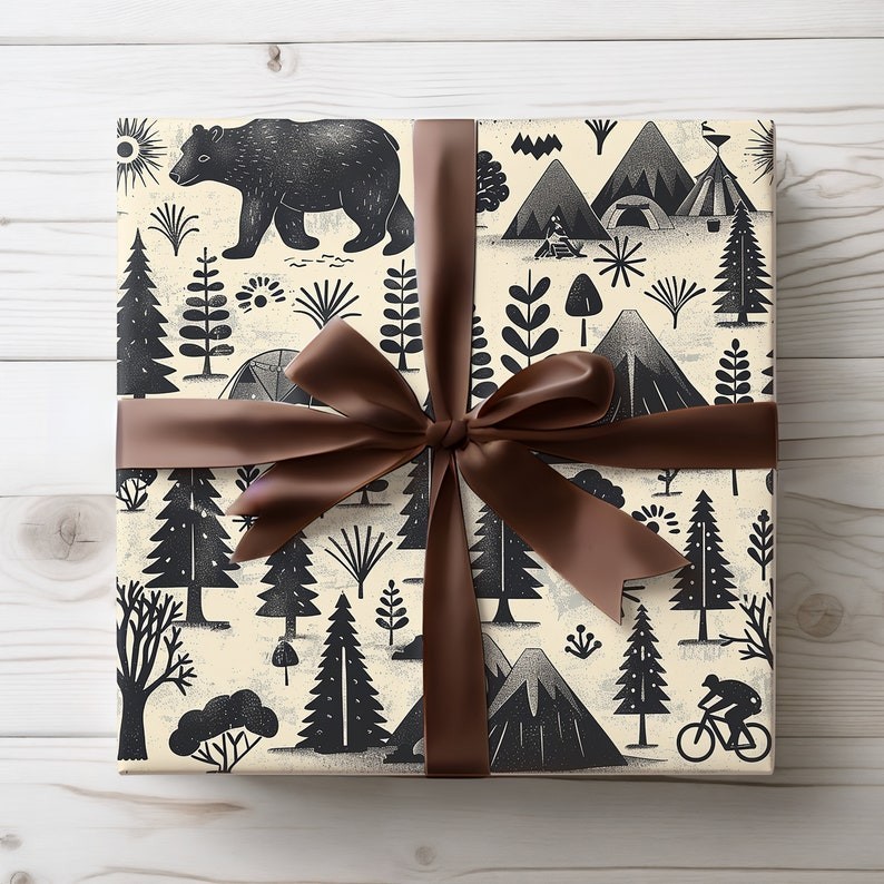 Nature Lover Wrapping Paper, Woodland Adventure Gift Wrap Ro