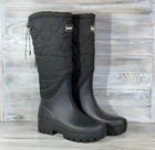 BARBOUR Marnie High Quilted Wellington Boots Black British Style