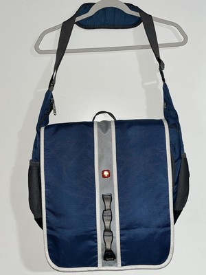 SWISSGEAR Laptop MESSENGER BAG Computer Shoulder Cross BACKPACK BLUE & BLACK 