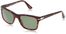 Persol PO3135S 24/31 55mm Havana Frame, Green Lens Sunglasses
