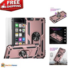 Stylish Hybrid iPod Touch Case in Rose Gold with 360  Stand  Screen Protectors