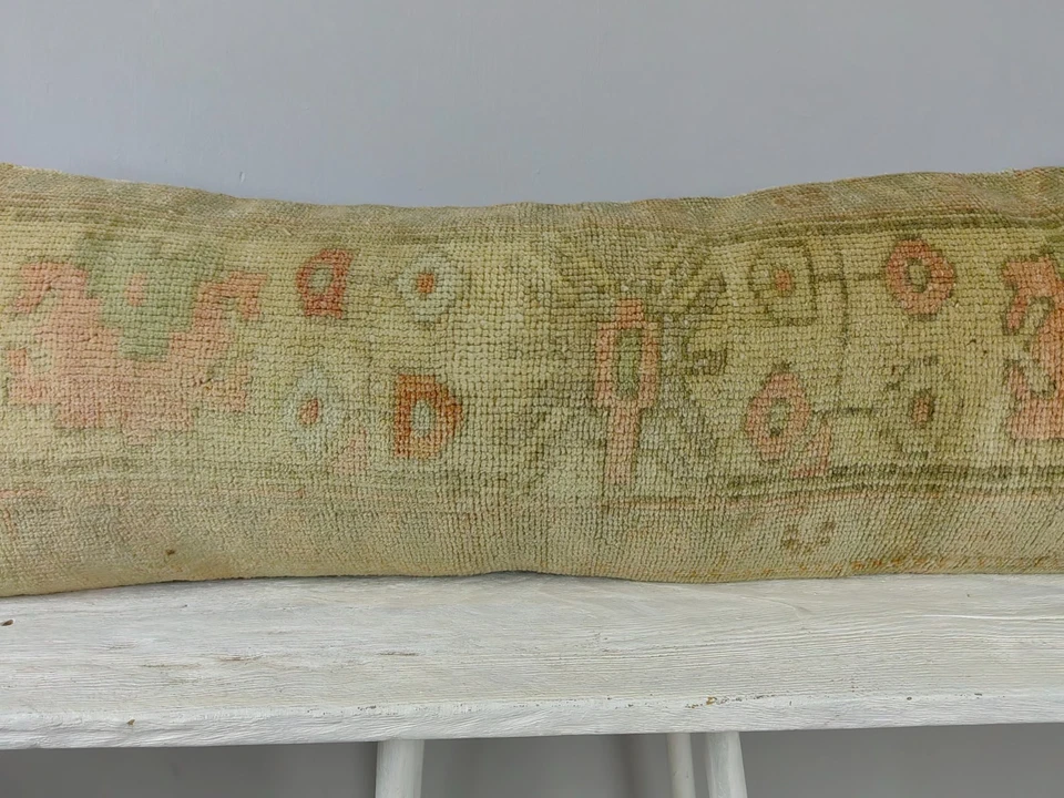 Long Lumbar Pillow Turkish Rug Pillow Decorative Bed Pillow Body Pillow Bench P - Image 3 of 4