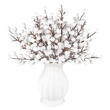 Pcs Artificial Berry Stems Branches, Christmas Faux Holly Berries 40 White