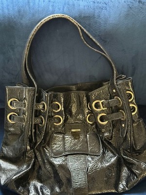 Jimmy Choo Ramona Black Patent Leather Shoulder Bag - EUC
