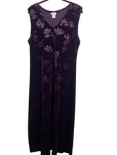 Vintage Floral Tank Maxi Dress M Purple Whimsigoth Fairy Retro Y2K Preppy 80s