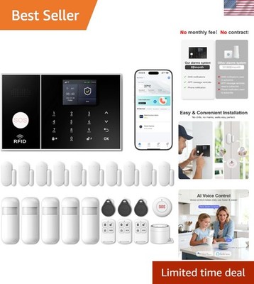 Comprehensive Wireless Home Security System, Remote Control & Alexa Compatible