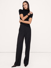 Banana Republic High-Rise Modern Straight Italian Wool Pant Black 539384 NWT 6