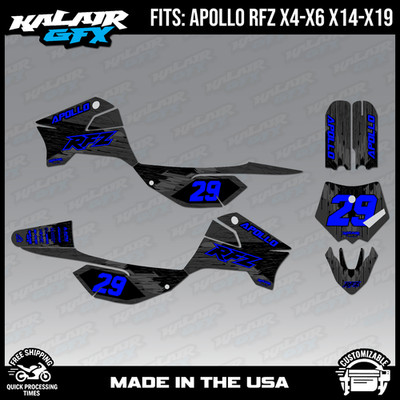Graphics Kit for Apollo RFZ X4 X5 X6, X14 to X19 Fracture Series - Blue Shift