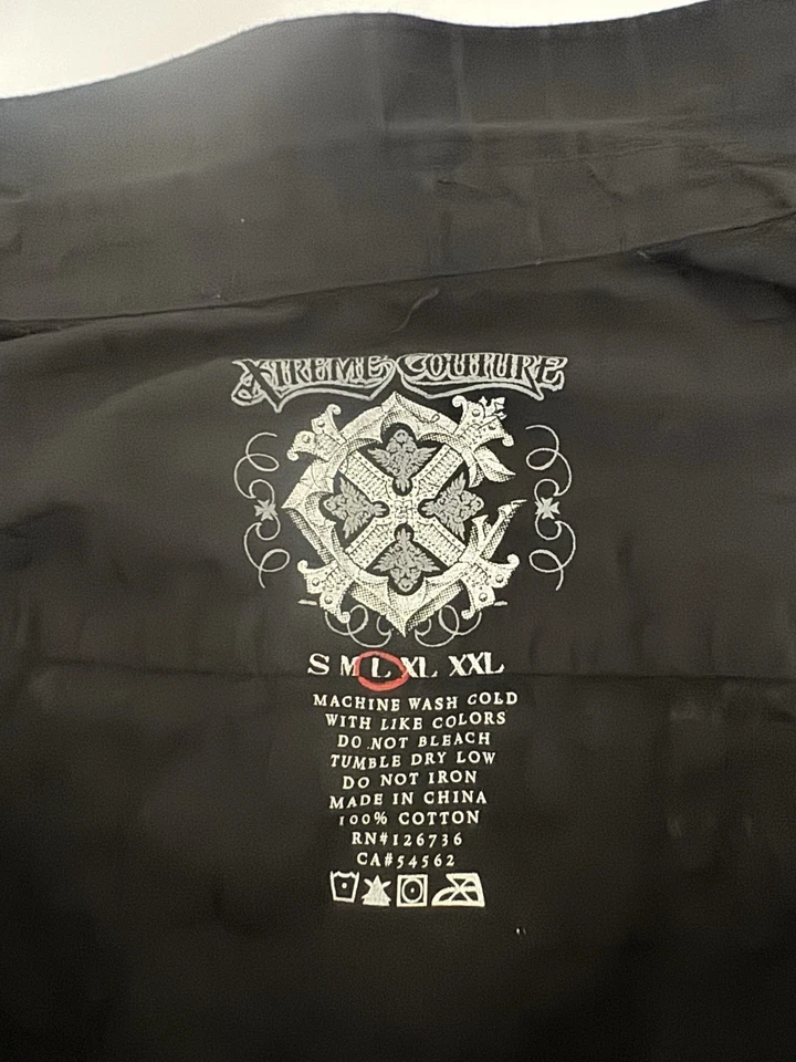 Camisa de Vestir Extreme Couture Premium Gráfica Para Hombre Manga Larga Con Botones Talla: L Foto 2 de 4