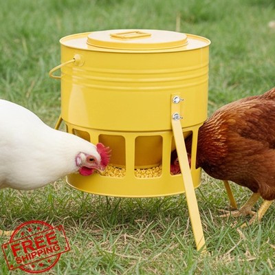 KOL 20lb Yellow Metal Chicken Feeder 12 Ports