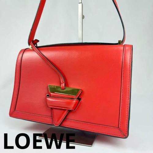 LOEWE Leather Shoulder Bag Barcelona Red