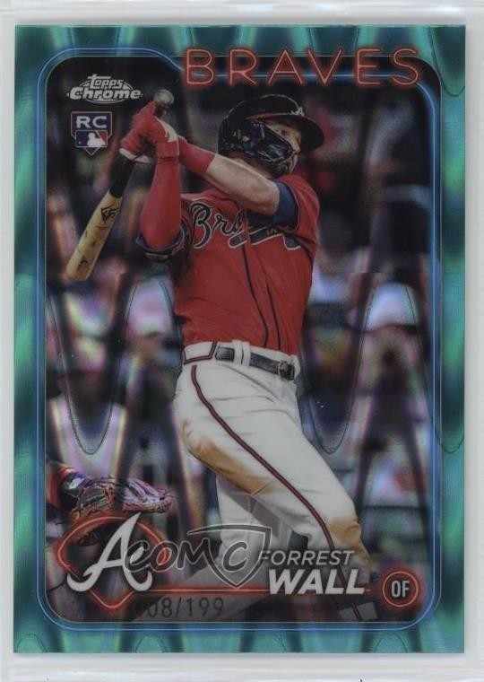2024 Topps Chrome Aqua RayWave Refractor 8/199 Forrest Wall #176 1d9m