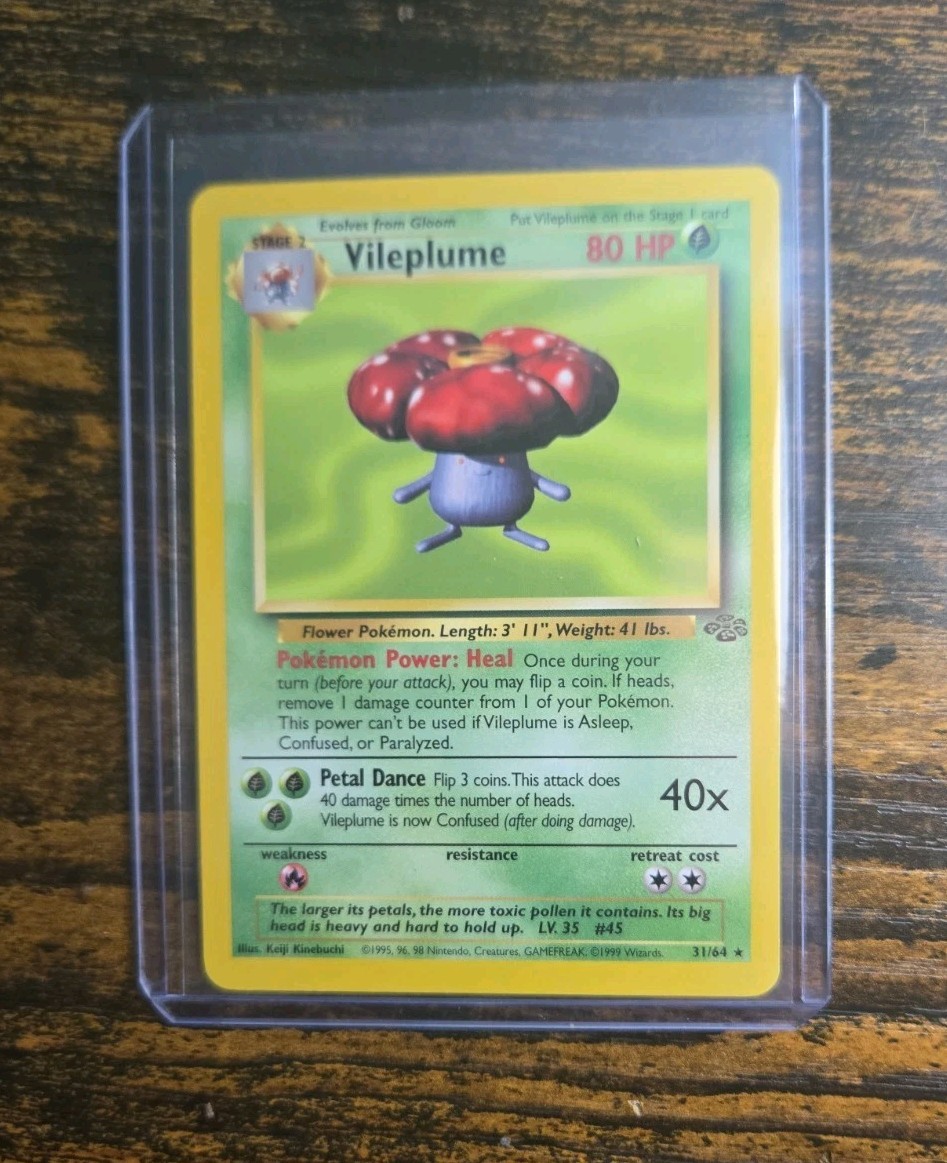 POKEMON TCG - ENGLISH JUNGLE SET VILEPLUME 31/64 NON HOLO RARE CARD Near Mint