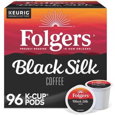 Folgers Black Silk Coffee Keurig Single Serve K-Cup Pods, Dark Roast, 96CA