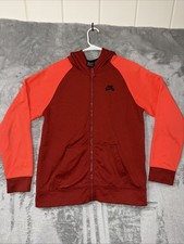 Nike SB Boys Dri Fit Zip Up Red Orange Long Sleeve Therma Fit XL 13 - 15 Yrs
