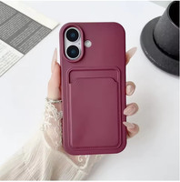 Case For iPhone 17 16 15 14 13 12 Pro Max Silicone Cover With Wallet Card Holder