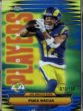 Puka Nacua 2025 Topps Chrome Power Players Blue Refractor 70/150 LA Rams