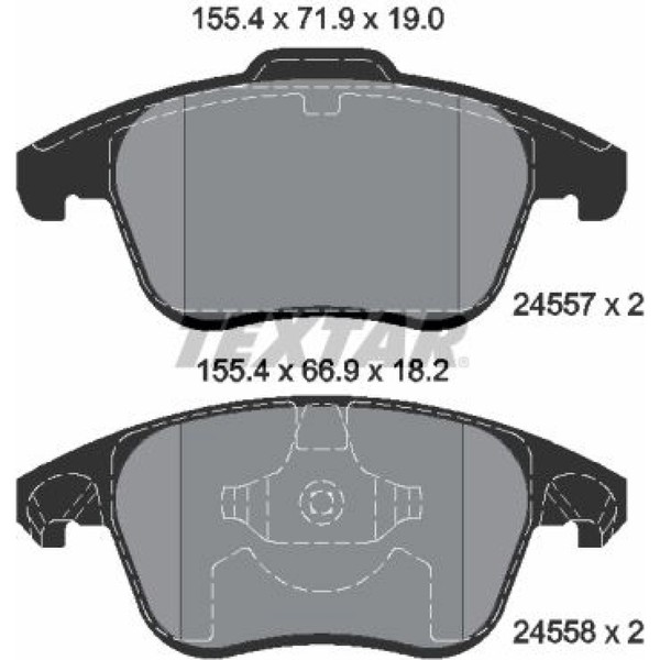 Textar 2455701 Bremsbelagsatz FüR Citroen Peugeot Ds Opel C4 DS4 DS5 C4 Grand-image