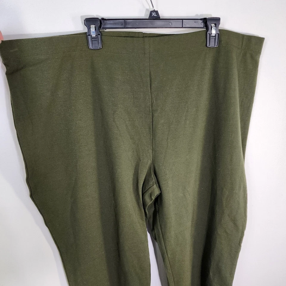 Леггинсы Susan Graver Weekend Capri 3X хлопковые люверсы из спандекса Pesto A289437 - Изображение 4 из 4