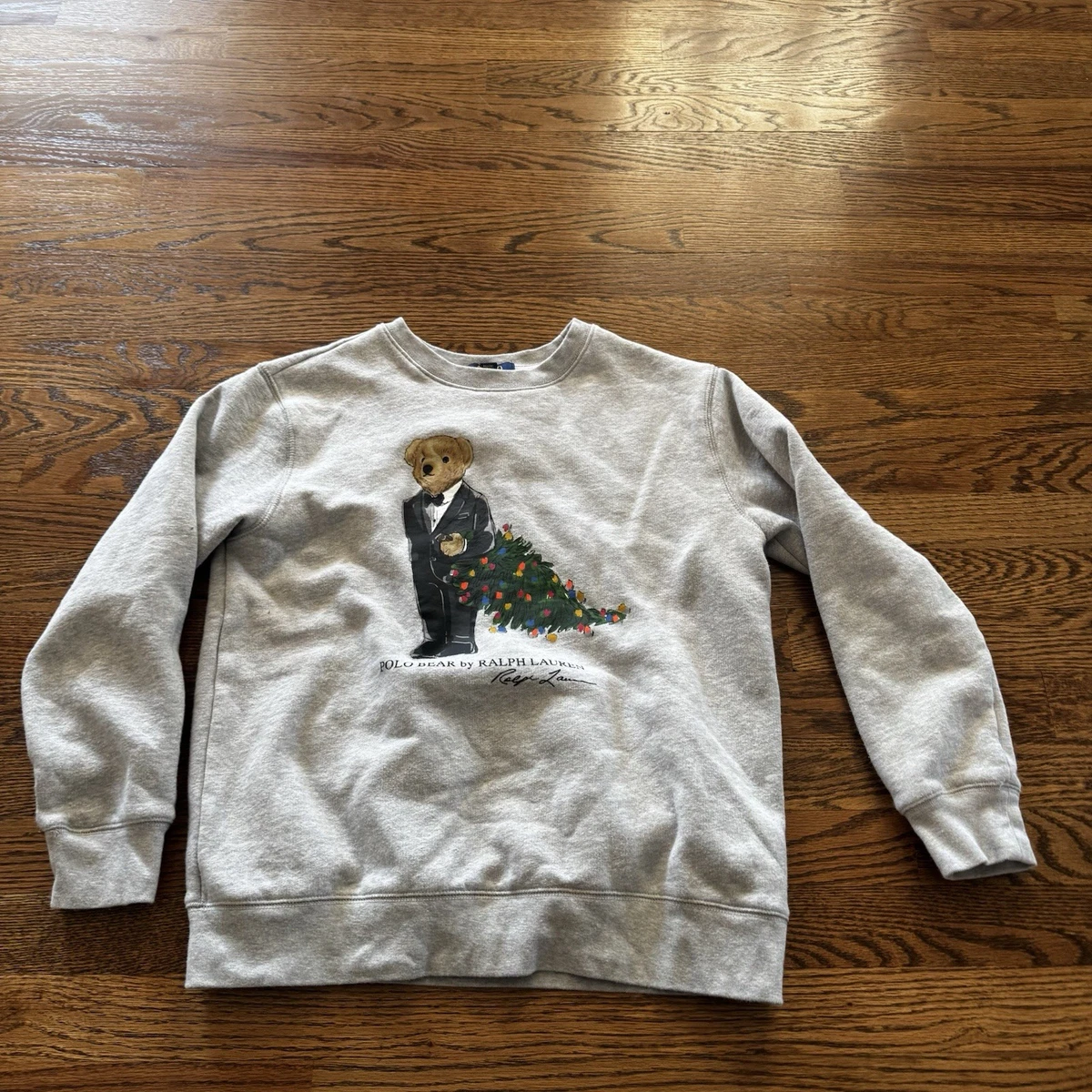 Pull De Noël Moche Holiday Time Gris Avec Ours - Taille L Pour Femme