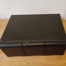 Black Ash Wooden Audio Cassette Tape Case Storage Holder 3 Drawers 30 Tapes, V.G