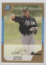 2005 Bowman Draft Gold Cody Allen #BDP49 0i6