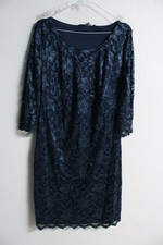 George Womens Lace Maternity Dress - Blue - Size 14 v