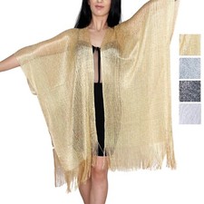 Elegante Mantella Giacca Leggera SopraAbito Vestito Sciarpa Stola Sciale Poncho