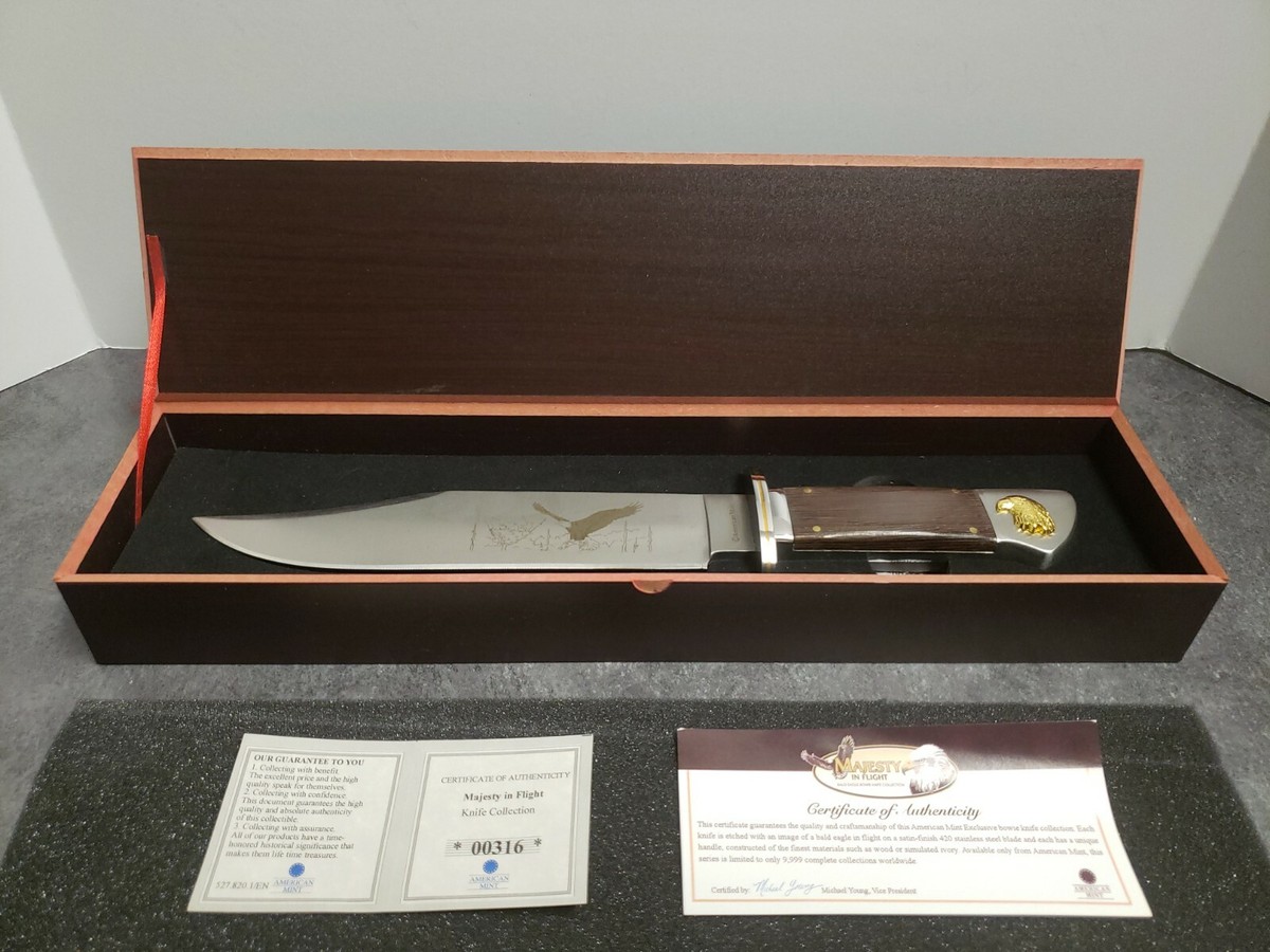 American Mint Majesty In Flight Bald Eagle Bowie Knife Bald Eagle