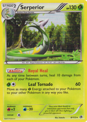 1x Serperior - 8/113 - Holo Rare Lightly Played Pokemon BW - Legendary Treasures