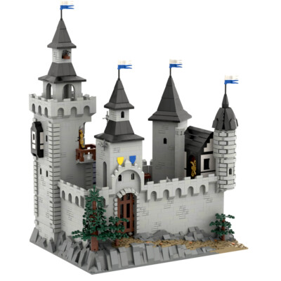 MOC: The Black Castle with Furnished Cellars, Library, Stables 5524 Pieces
