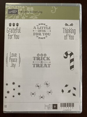 Stampin Up A LITTLE SOMETHING Stamp Set-Halloween, Spider, Christmas ...