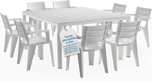 Set Sedie e Tavolo da Giardino in Plastica Varie composizioni per Esterno Bica - Foto 4 di 46