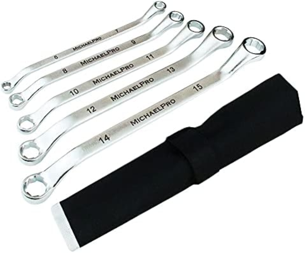 MichaelPro MP001034 - Set di chiavi a bussola anti-shedding a 45 gradi con custo