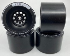 Bibuff Skateboard Wheels, black with gearing, bearings and belts (2 pcs) (90mm)