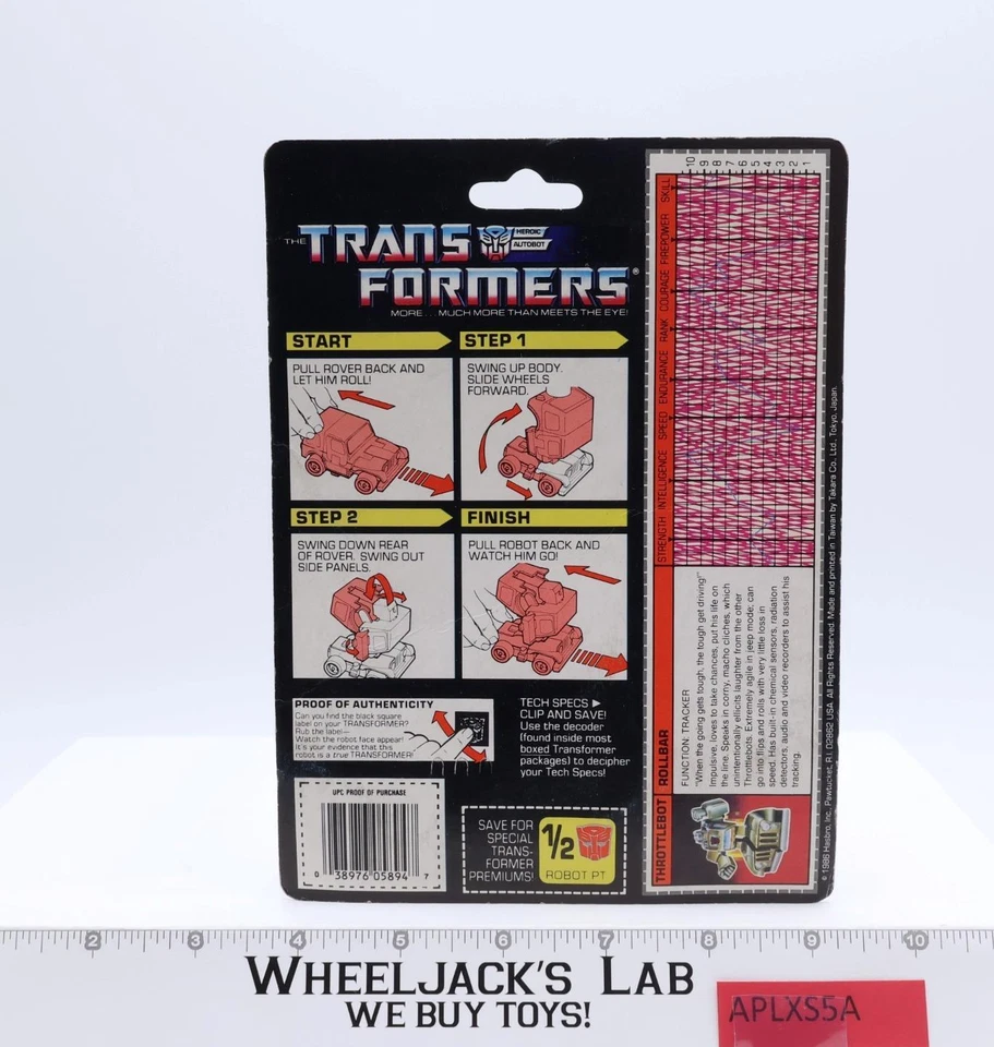 Rollbar Throttlebot W/PURPLE DECOY NEW MOSC 1987 Vintage Hasbro G1 Transformers - Image 2 of 4
