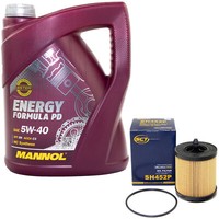 MotoröL Set 5W-40 5 Liter + ÖLfilter SH 452 P FüR Alfa Romeo Cadillac Fiat Opel