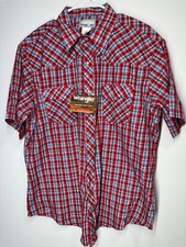 Wrangler Short Sleeve Plaid Wrancher Shirt - XL