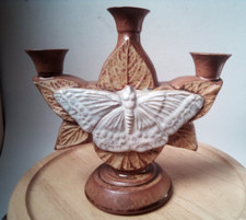 Bernard Rooke Butterfly Candle Holder Studio Pottery Candelabra 20 cm (G)