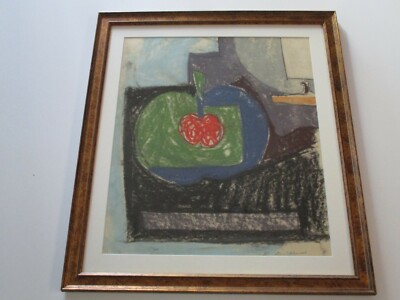 MID CENTURY HANS BURKHARDT DRAWING ORIGINAL ABSTRACT EXPRESSIONISM CUBIST 1950'S
