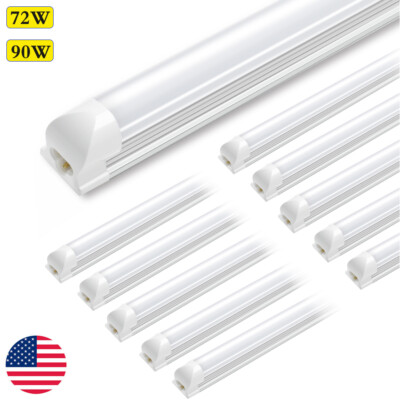 72W 90W T8 8FT LED Tube Lights 8' LED Shop Light Garage Ceiling Fixtures Frosted
