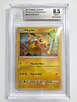 BGS 8.5 NM-MT+ Pikachu Pin Collection Promo 2017 Pokemon Shining