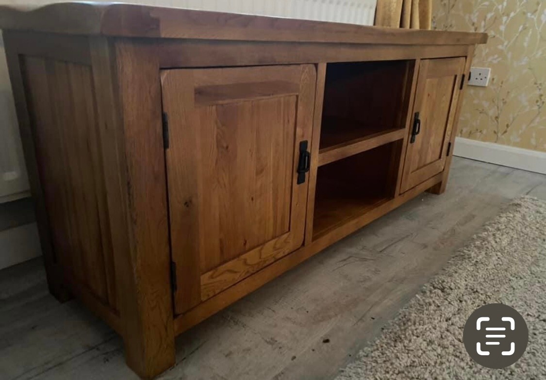 Oak Furnitureland Large Rustic Oak TV eBay