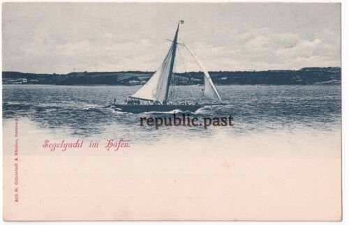 AK Postkarte "Segelyacht im Hafen" , Segelschiff  (P25) - Bild 1 von 2