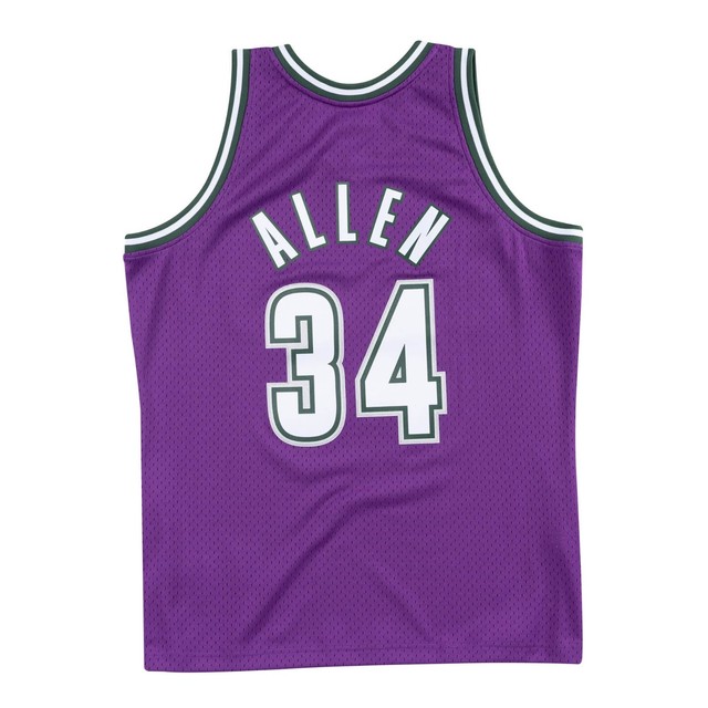 Milwaukee Bucks Ray Allen 34 Mitchell & Ness Purple NBA 200001